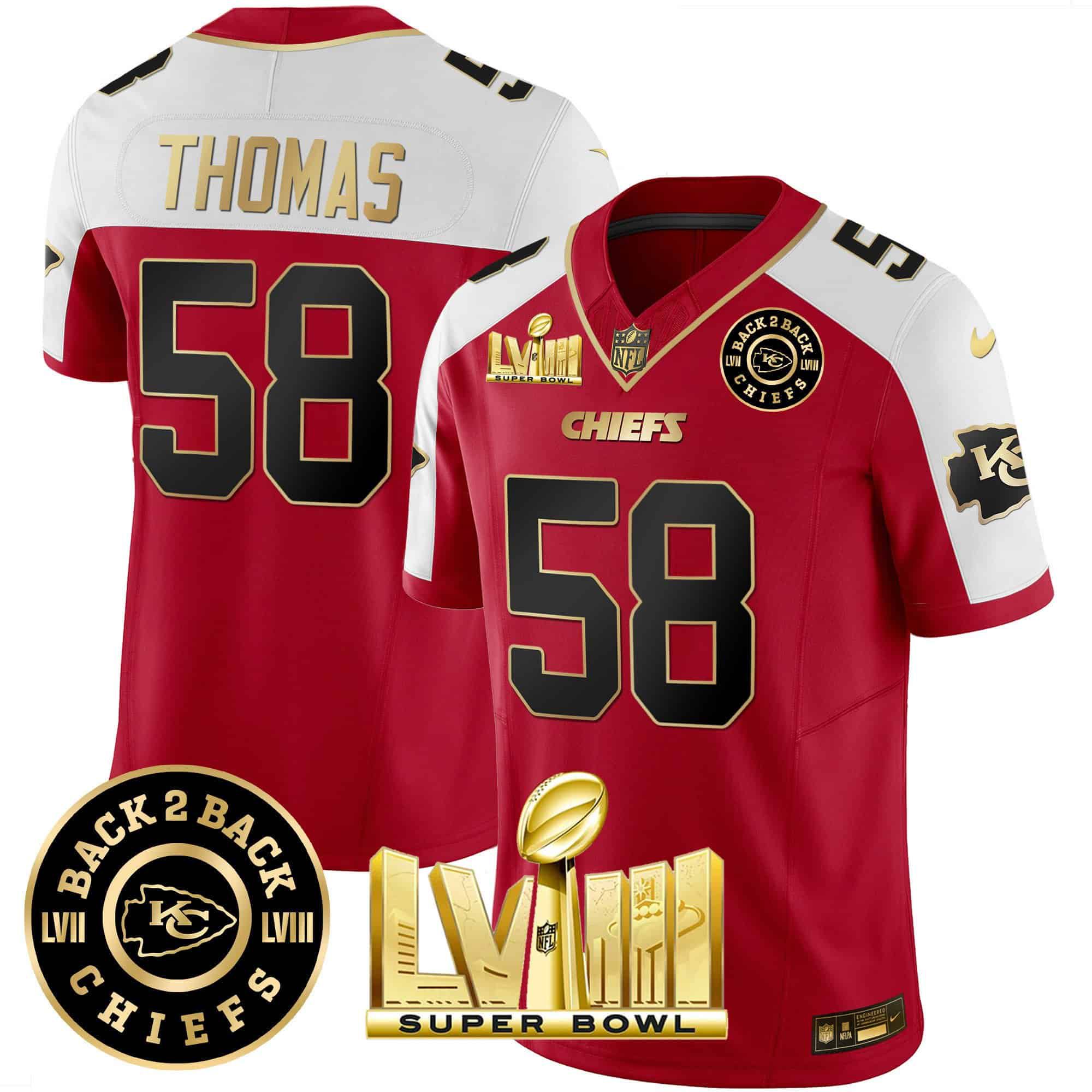 Men Kansas City Chiefs #58 Thomas Red 2024 Nike Super Bowl LVIII & Back-2-Back Patch Vapor NFL Jersey->indianapolis colts->NFL Jersey